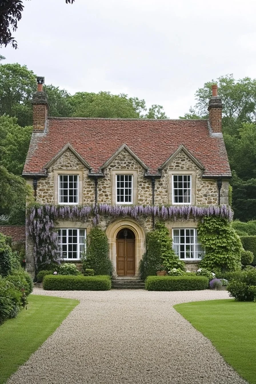 A Cottage Framed by Romantic Blooms