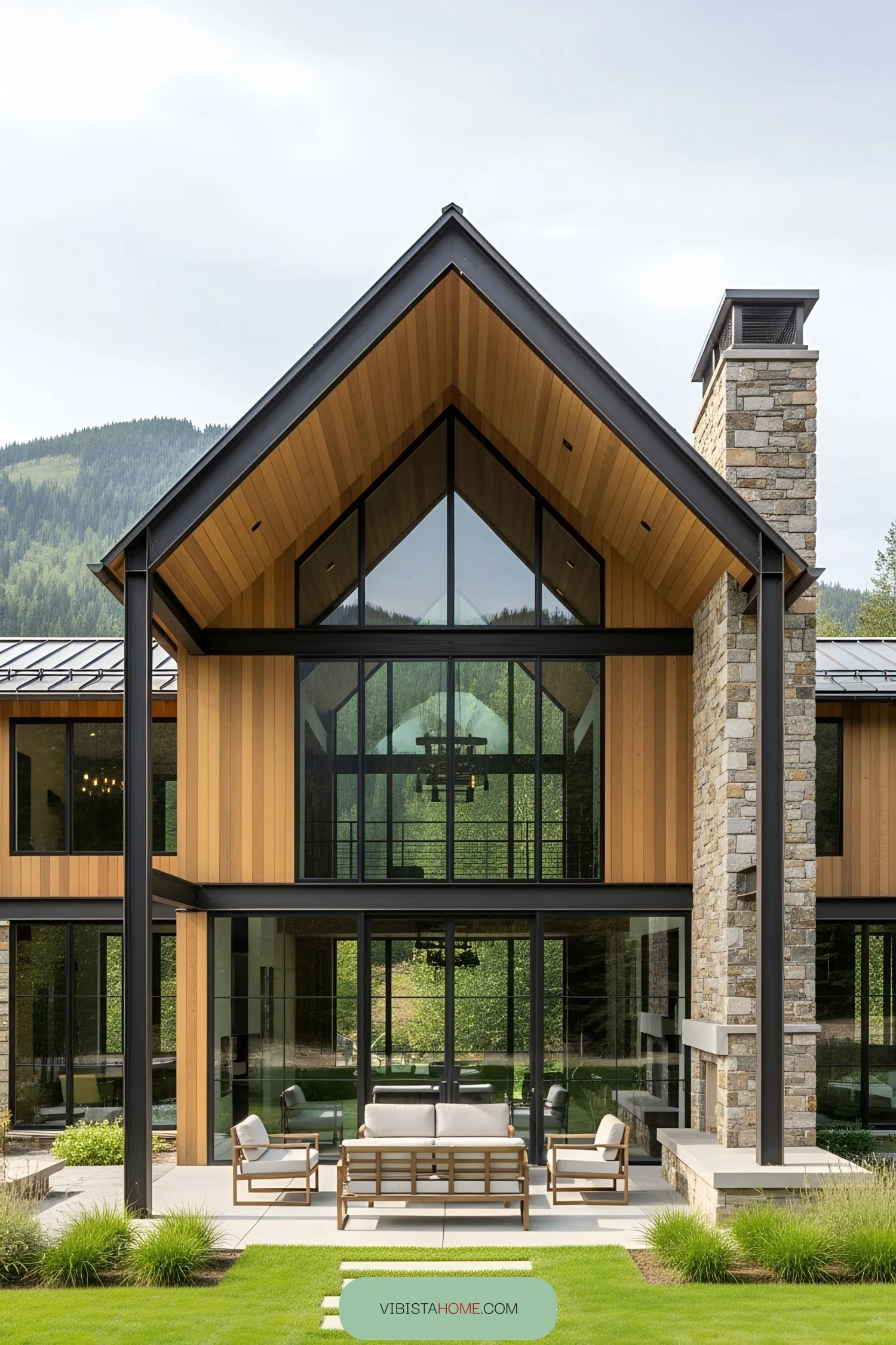A Grand Timber Home With Modern Style