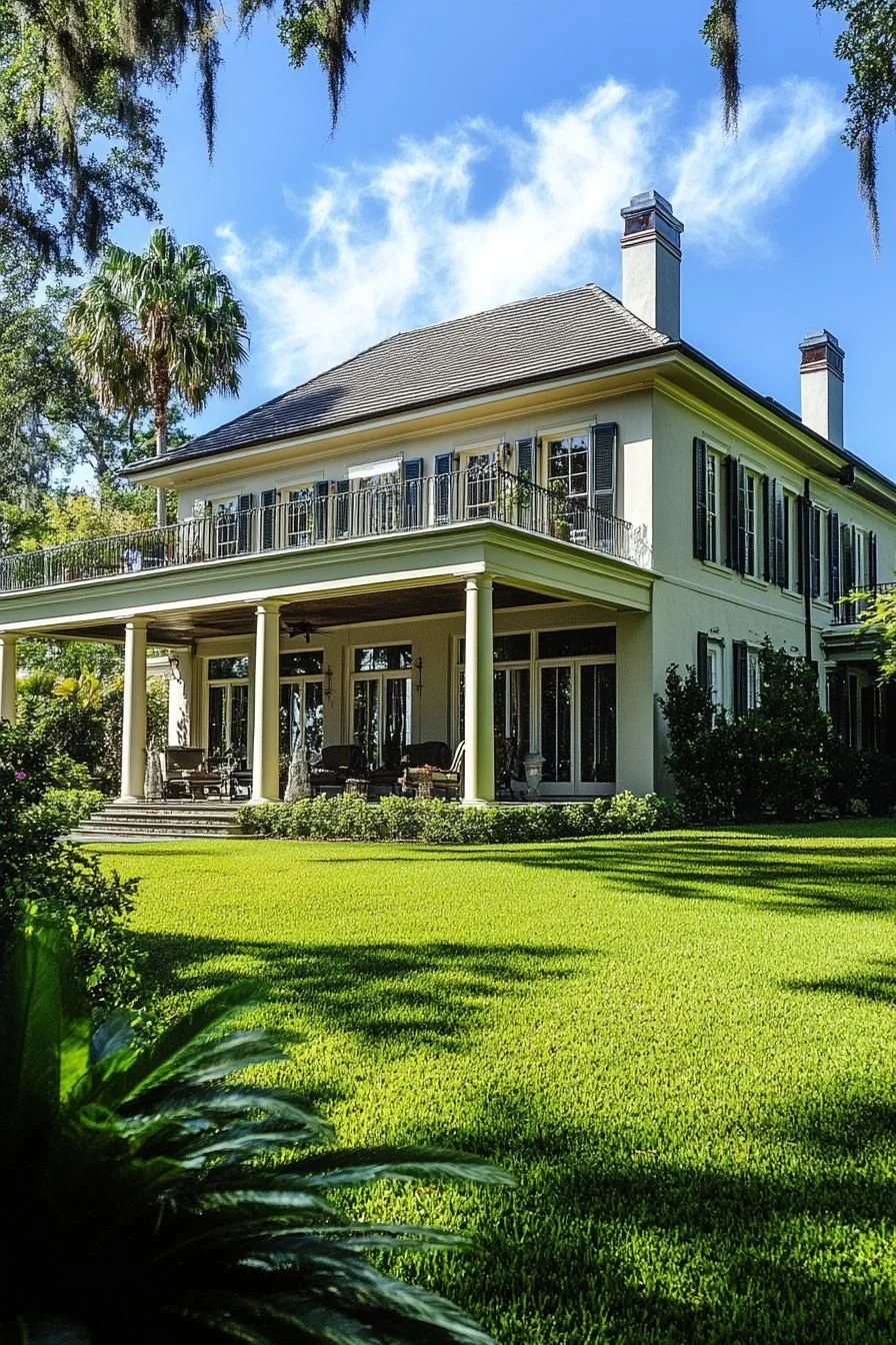 A Colonial Home Surrounded by Greenery