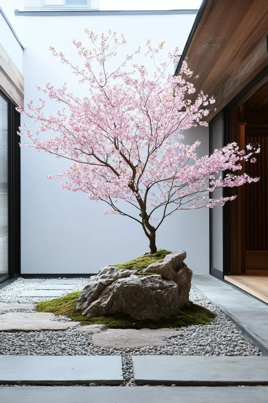A Courtyard Escape Under Cherry Blossoms