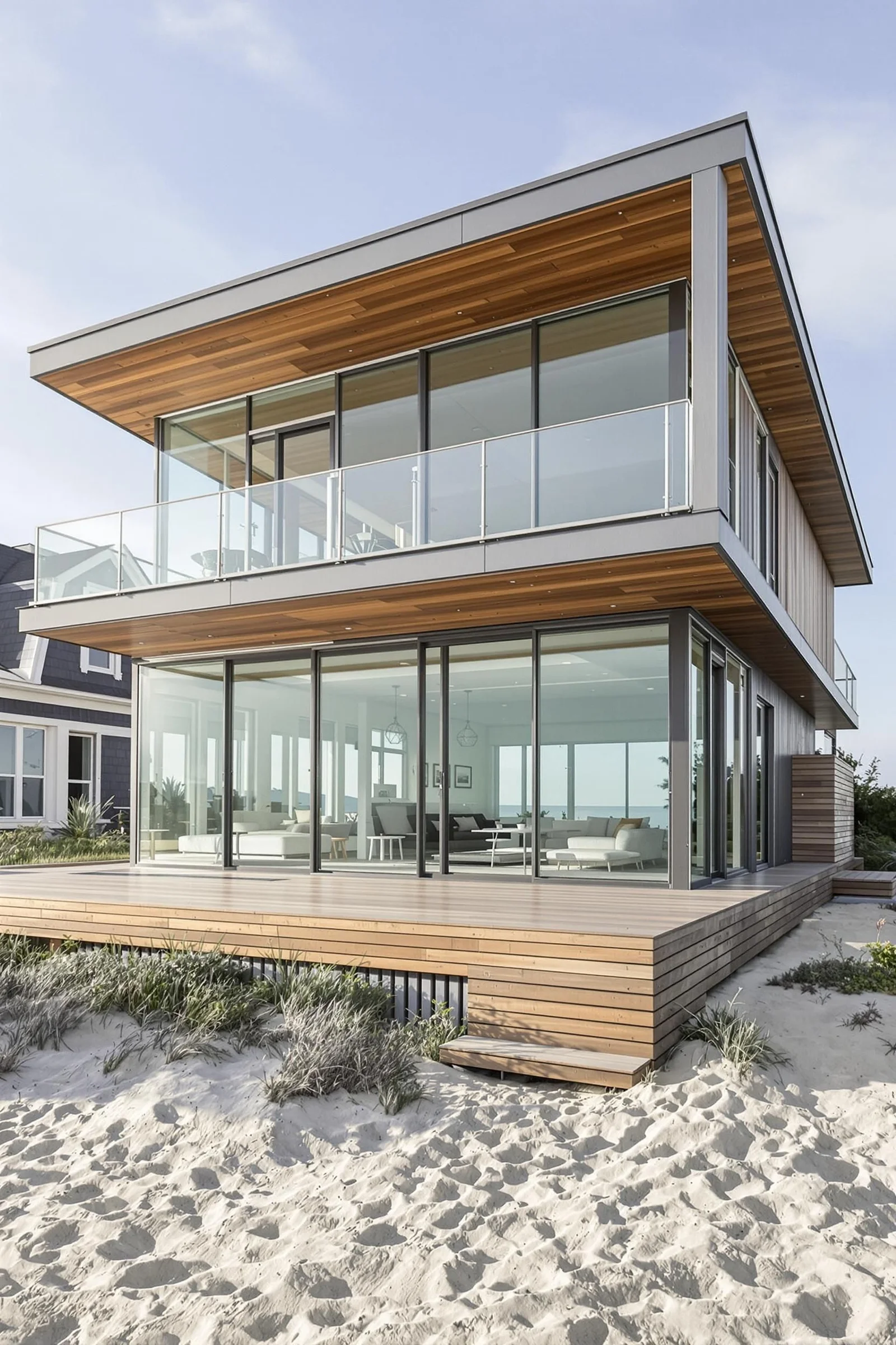 A Glass Retreat on the Shoreline