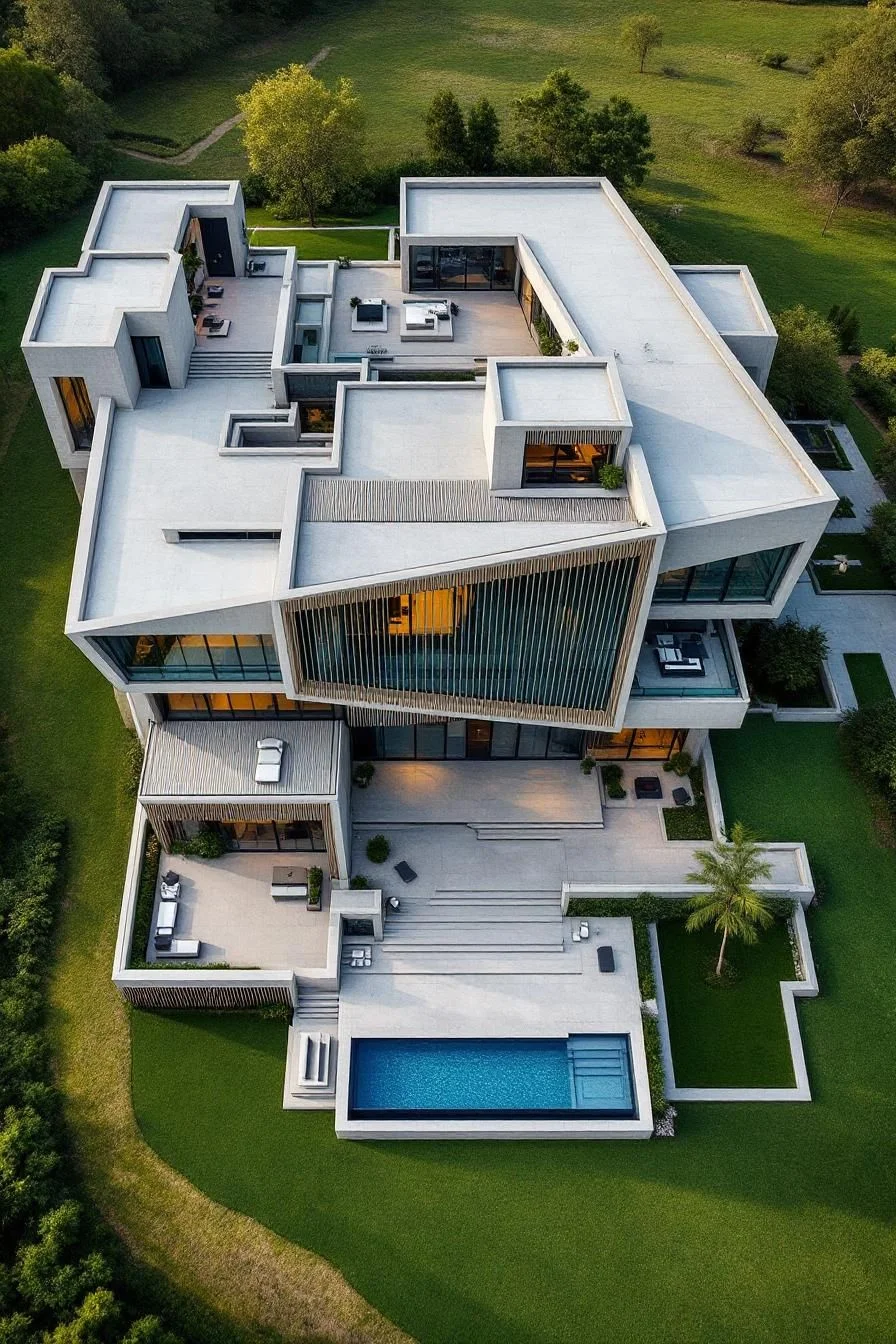 Interlocking Concrete Design With Lush Grounds