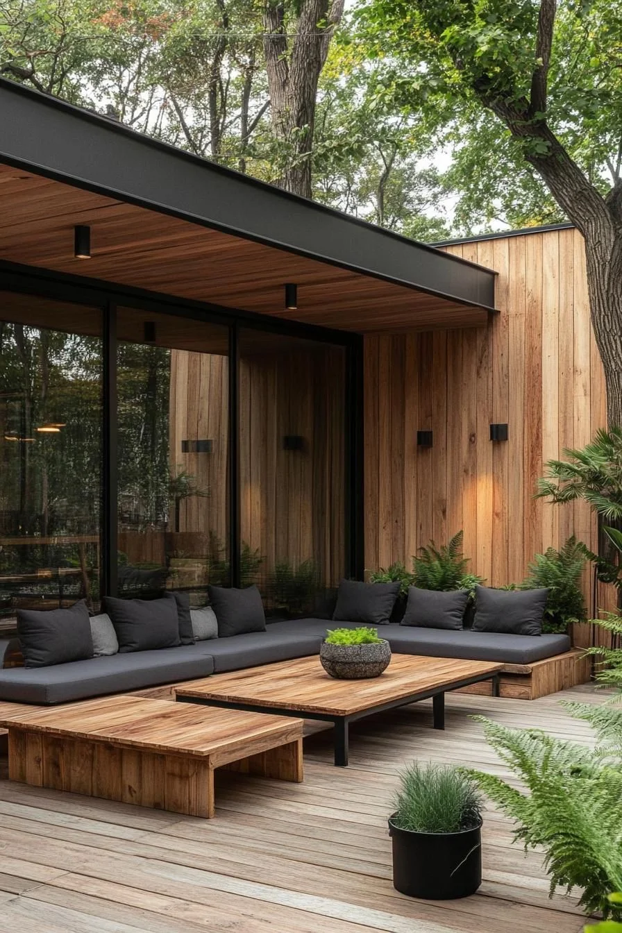 Tranquil Timber Retreat: A Zen Garden Lounge
