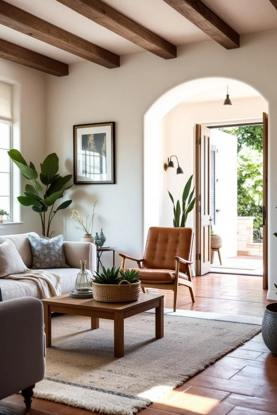 A Light-Filled, Cozy Spanish Living Room