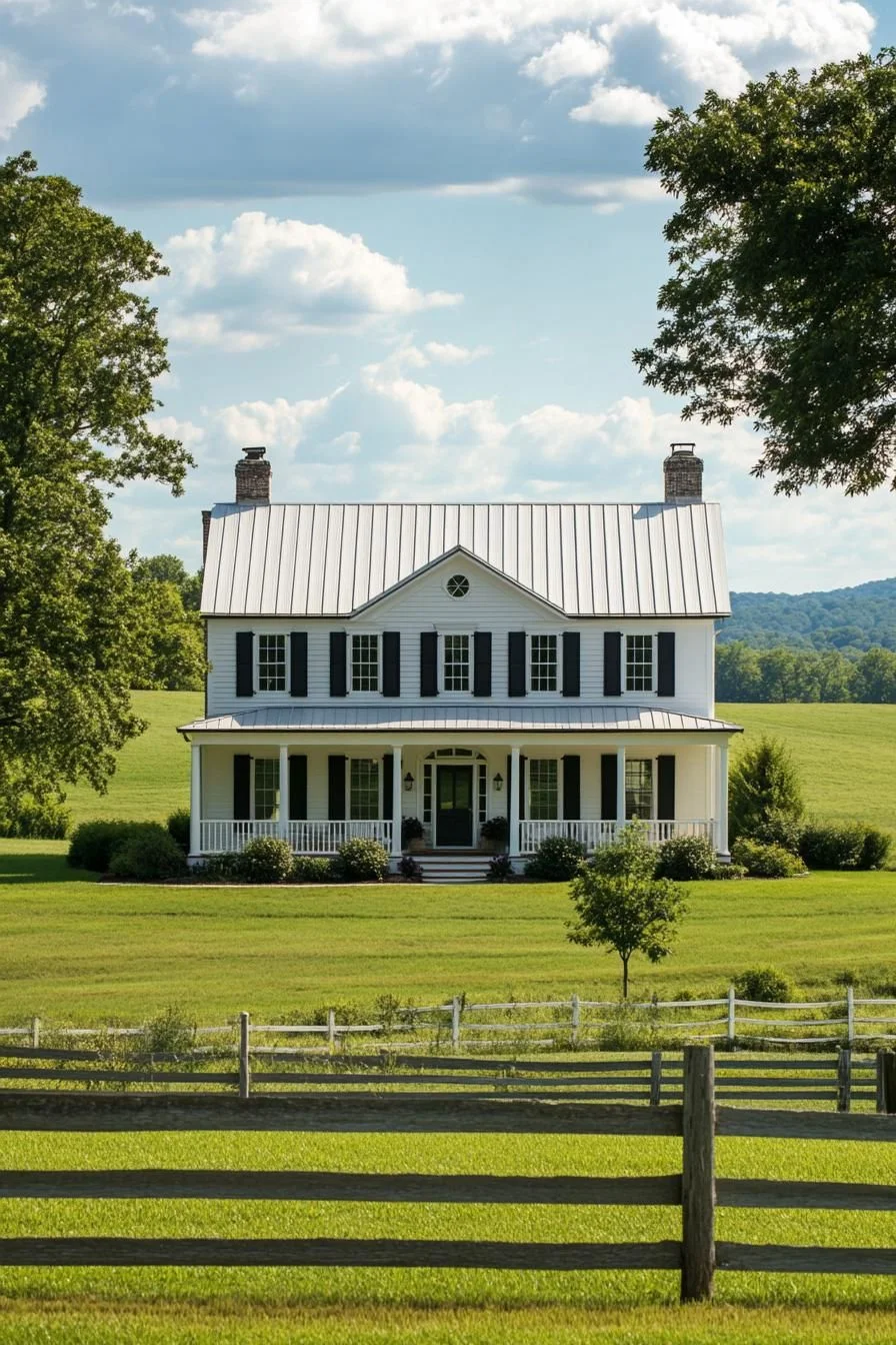 Shuttered Windows on a Country Home