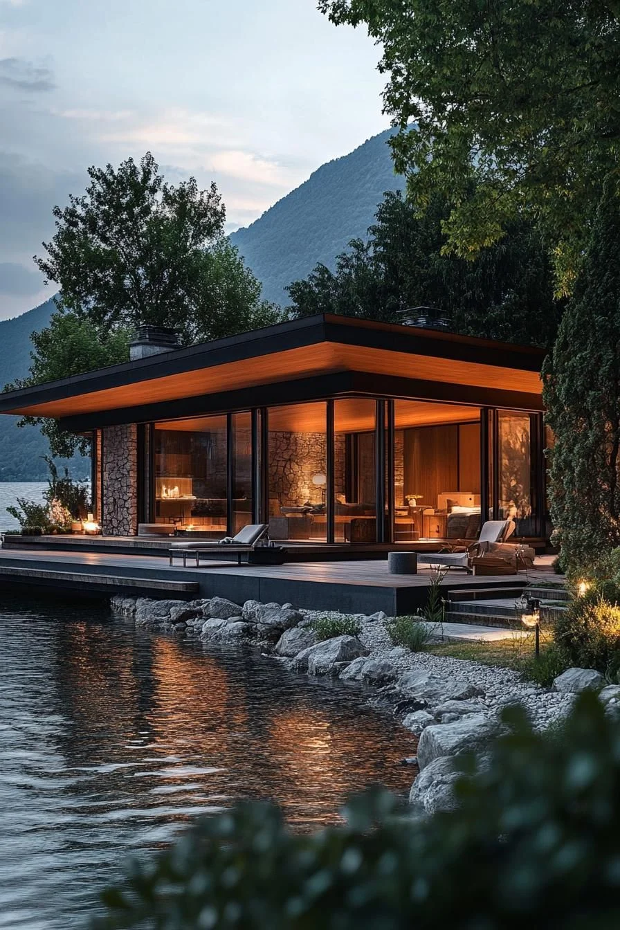 A Lakeside Retreat With Modern Style