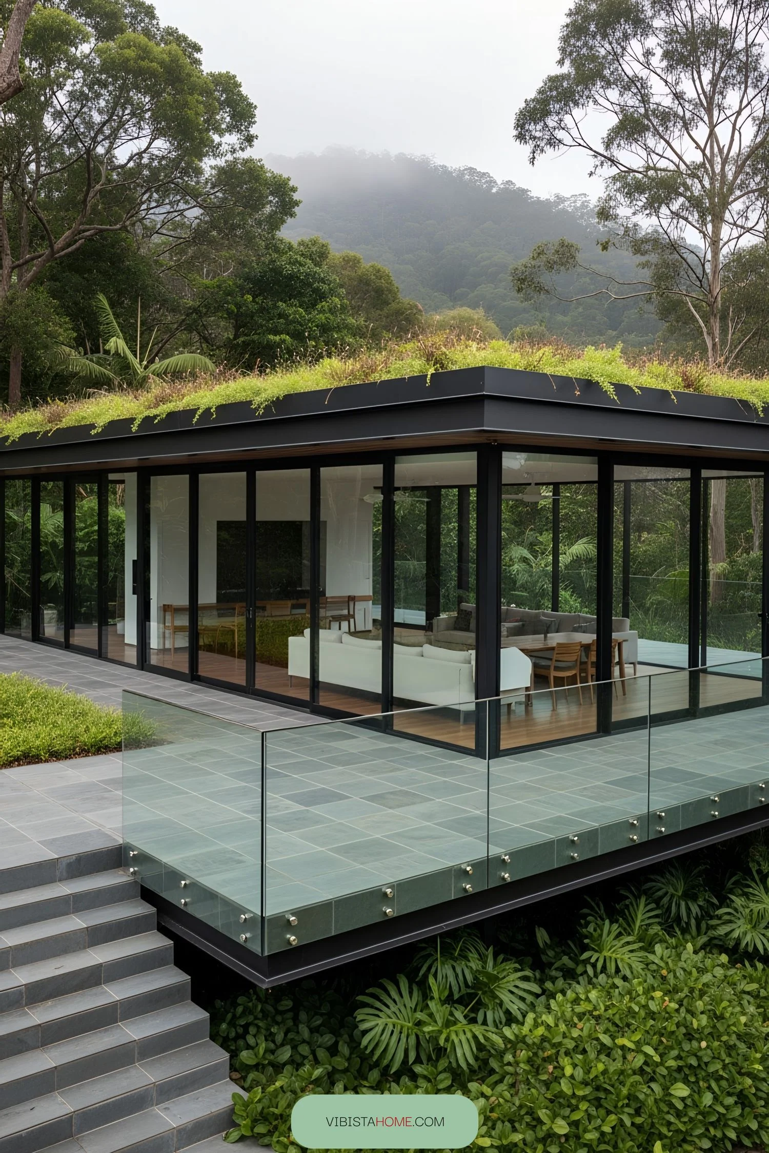 A Glass Retreat Wrapped in Greenery