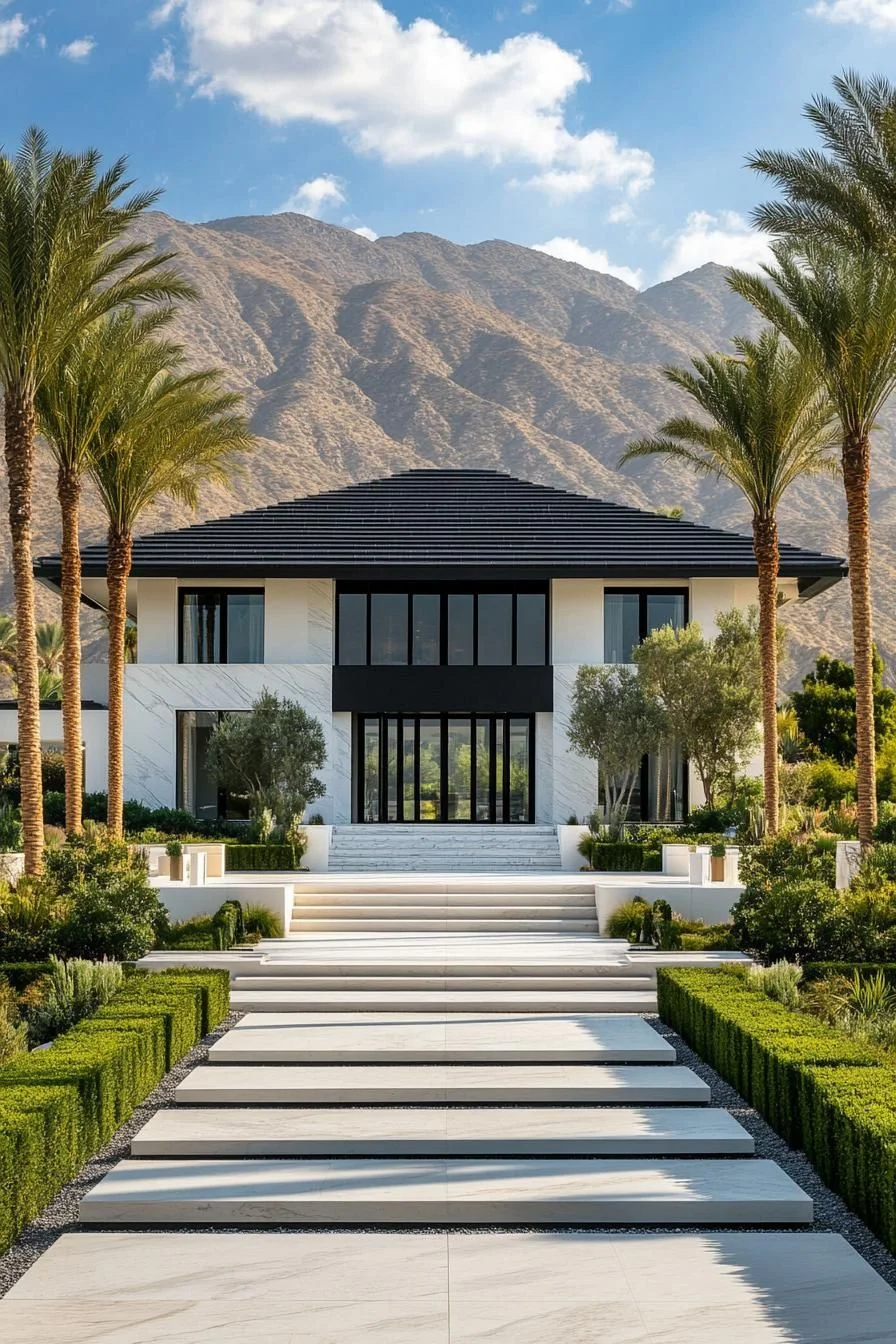 A Modern Oasis Framed by Mountains