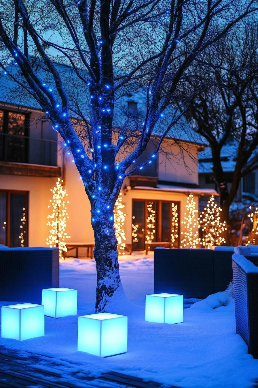 A Winter House That Glows After Dark