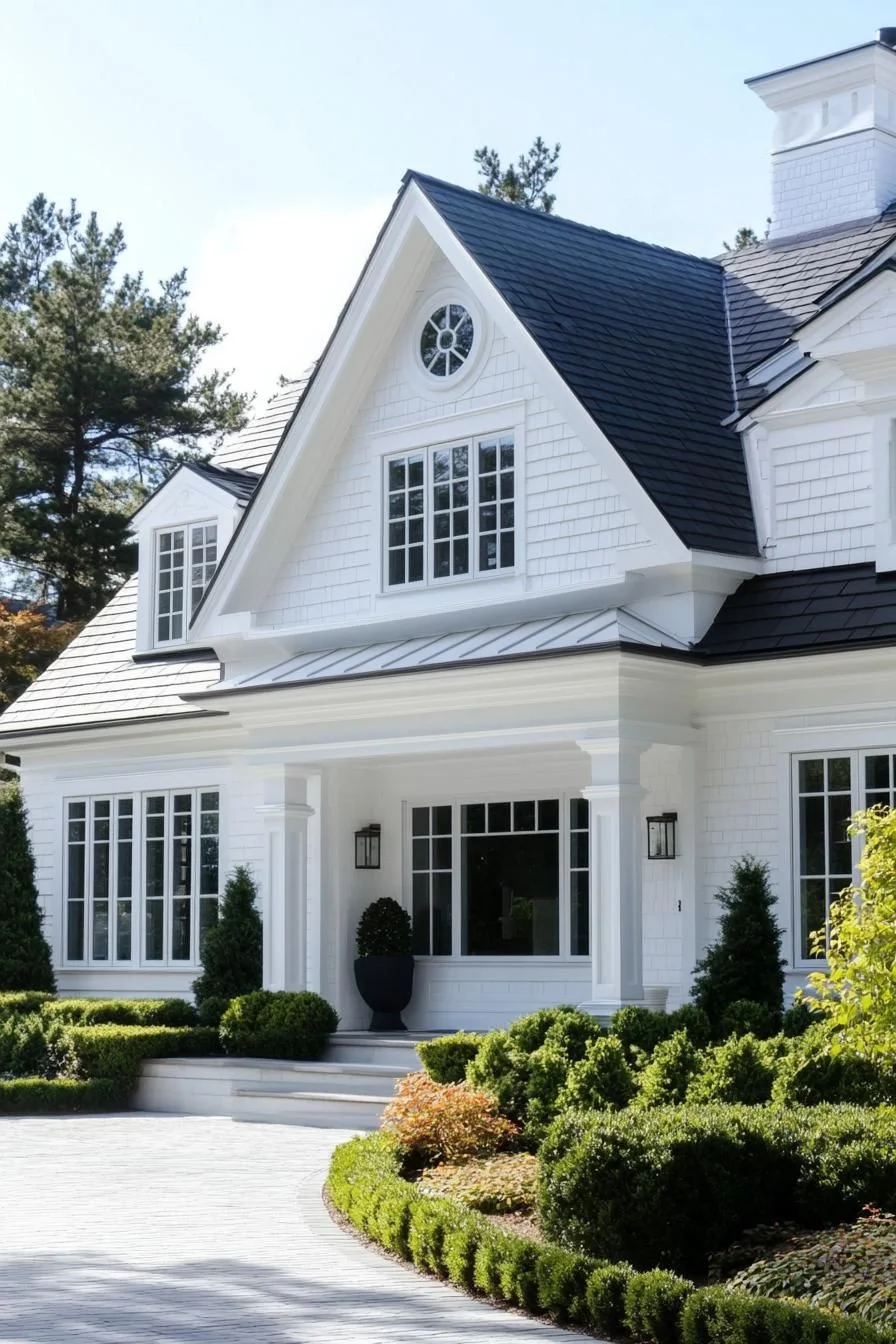 White House With Mansard Roof Charm