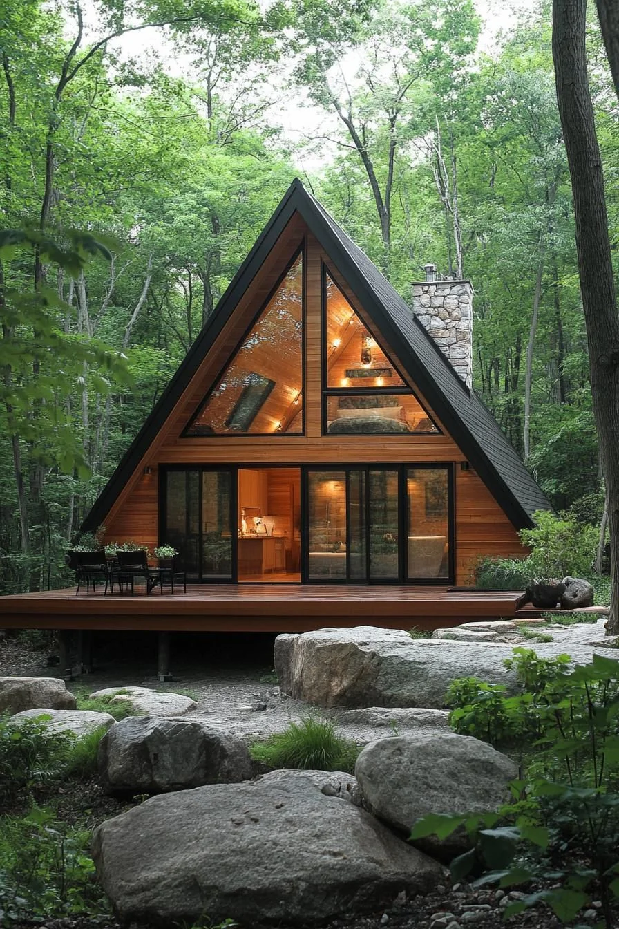 A Peaceful Timber A-Frame Cabin