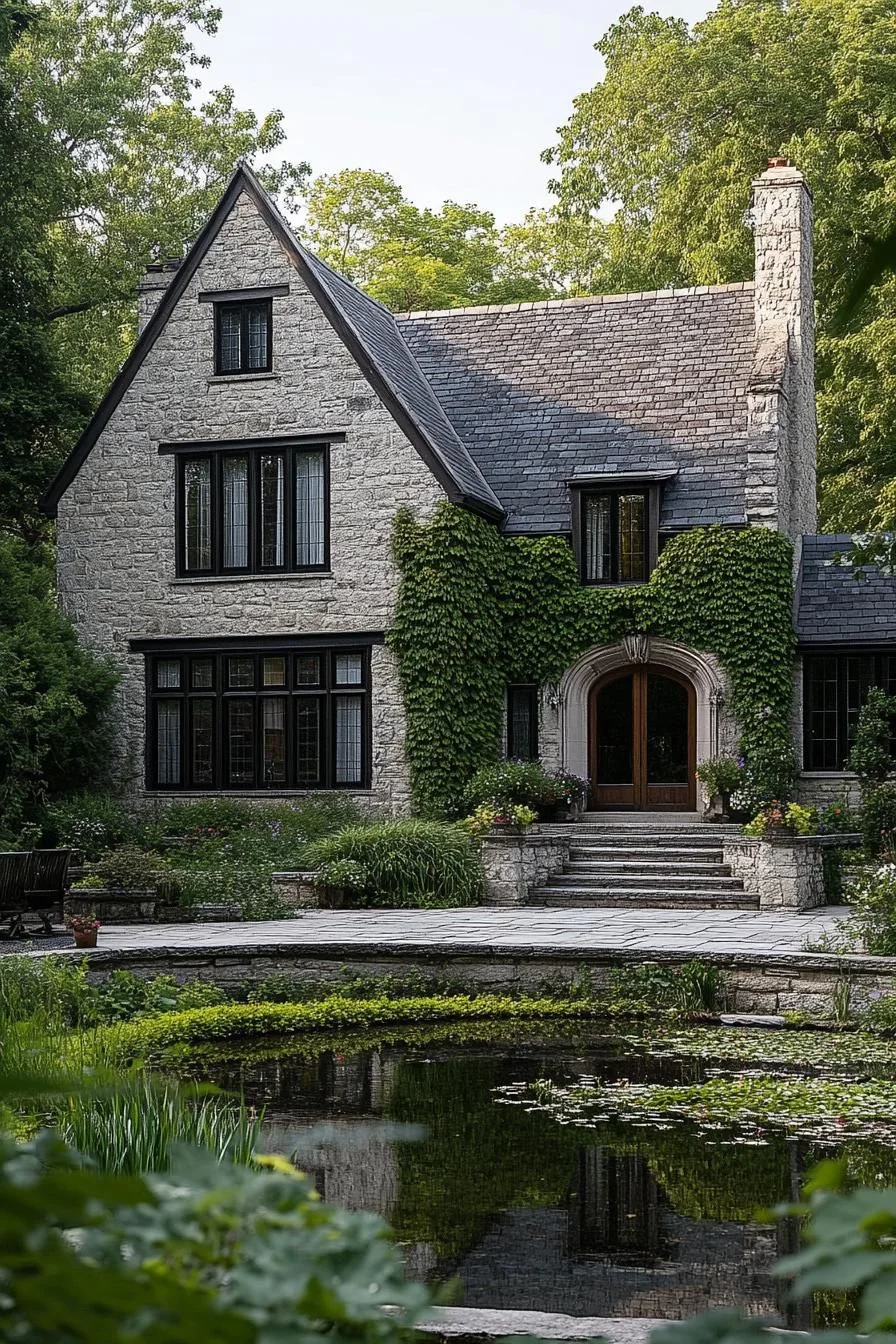 A Whimsical Stone Castle Covered in Ivy