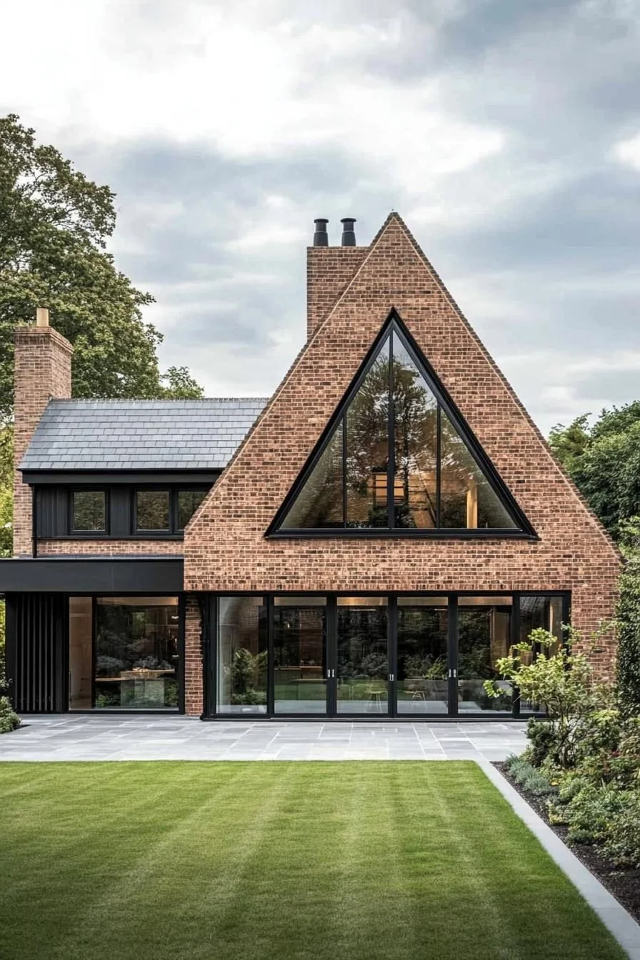 Pyramid-Shaped Roof Surrounded by Greenery