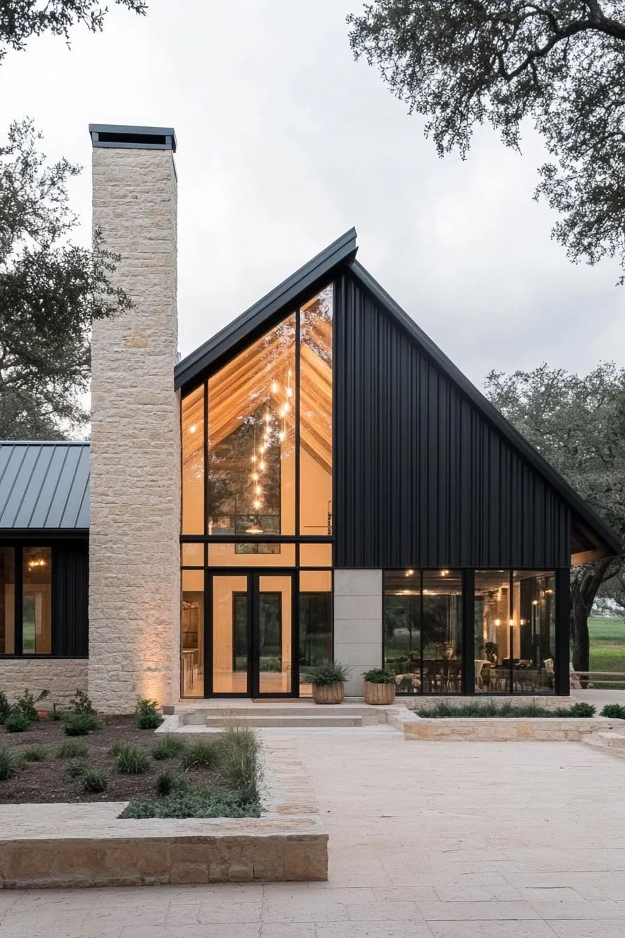 A Metal Barndominium Surrounded by Oaks