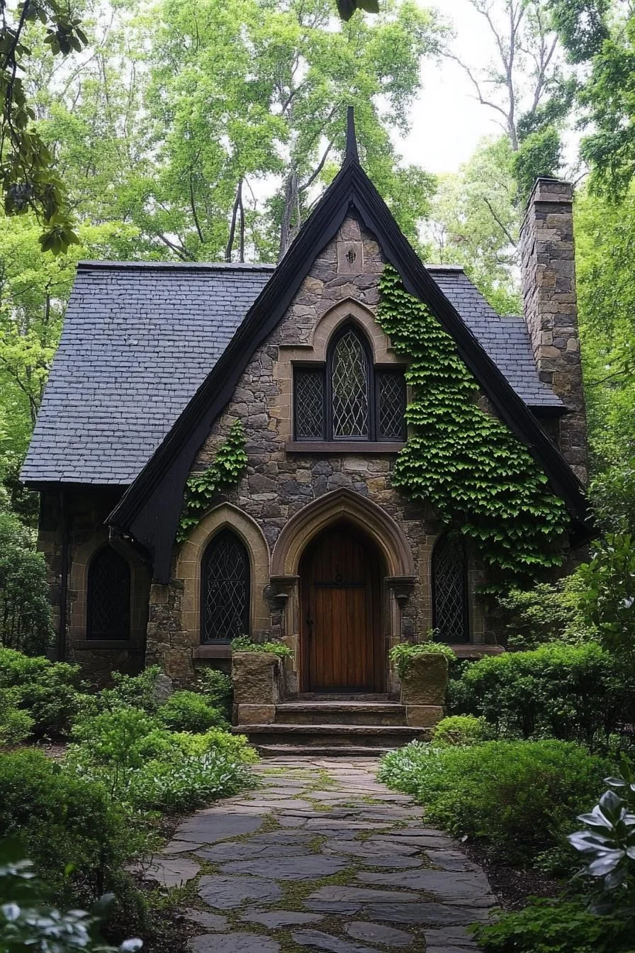 An Ivy-Covered Gothic Gem in the Forest