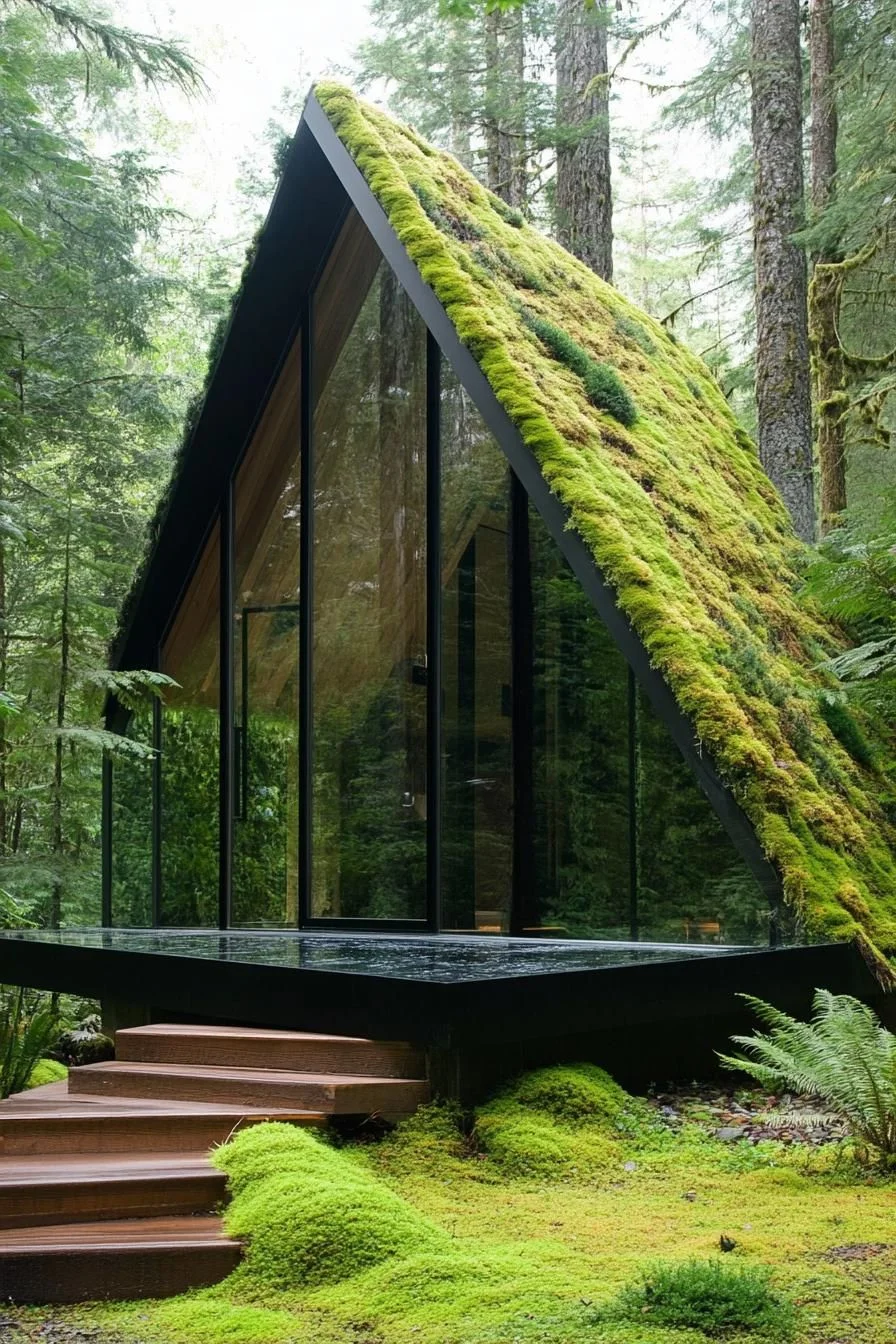 Moss-Covered Cabin in the Woods