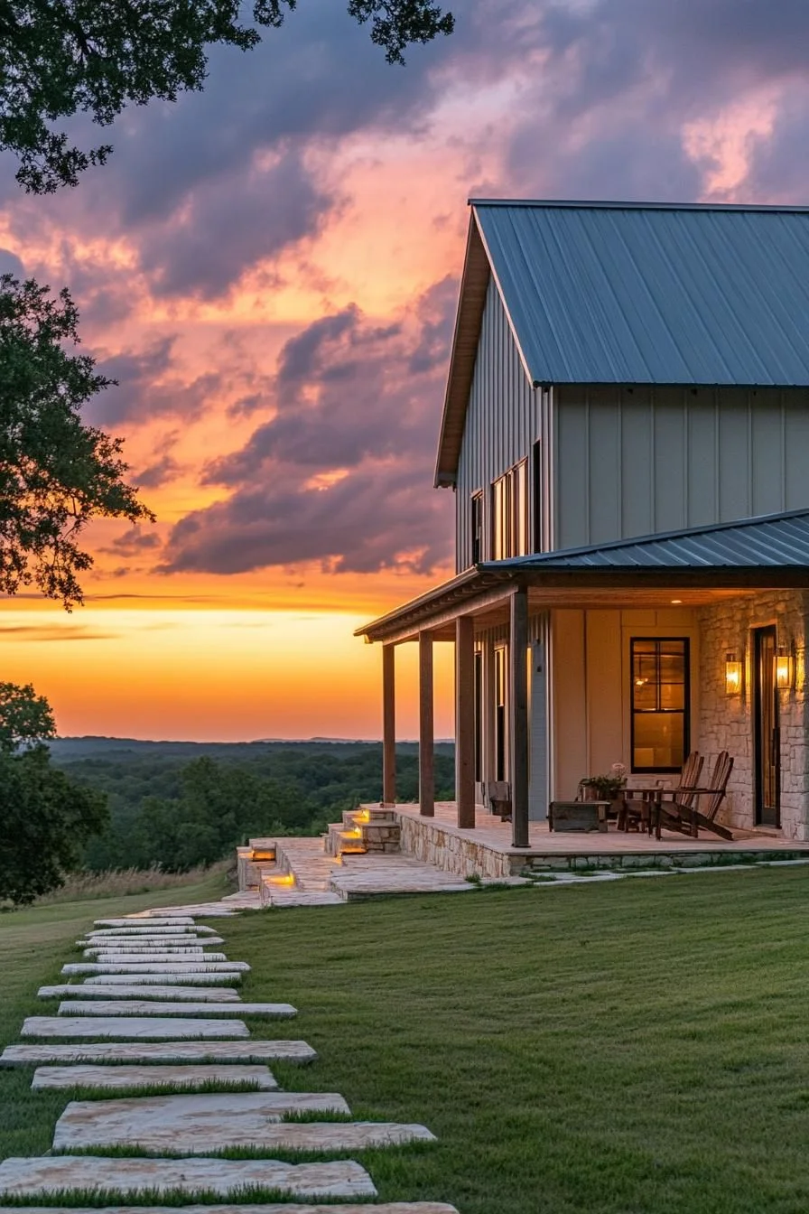 Playful Barndominium at Sunset