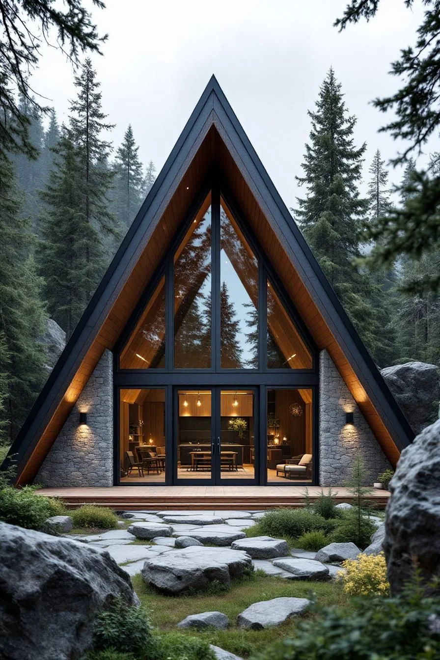 Peaked Cabin Retreat with Rocky Accents