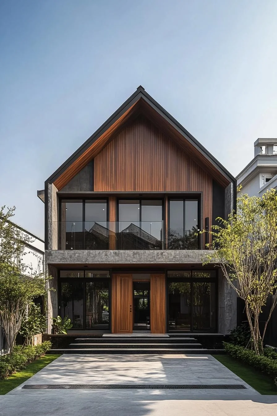 A Thai Home with Angled Rooflines