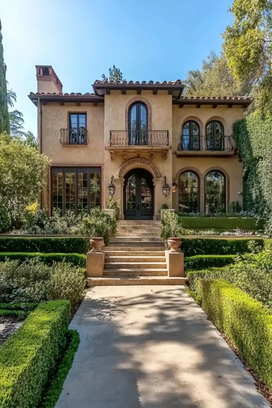 Ivy-Covered Tuscan Stone Facade