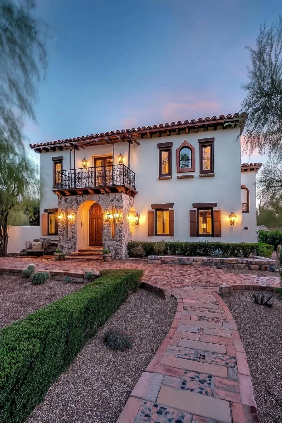 Stone Architecture at Sunset