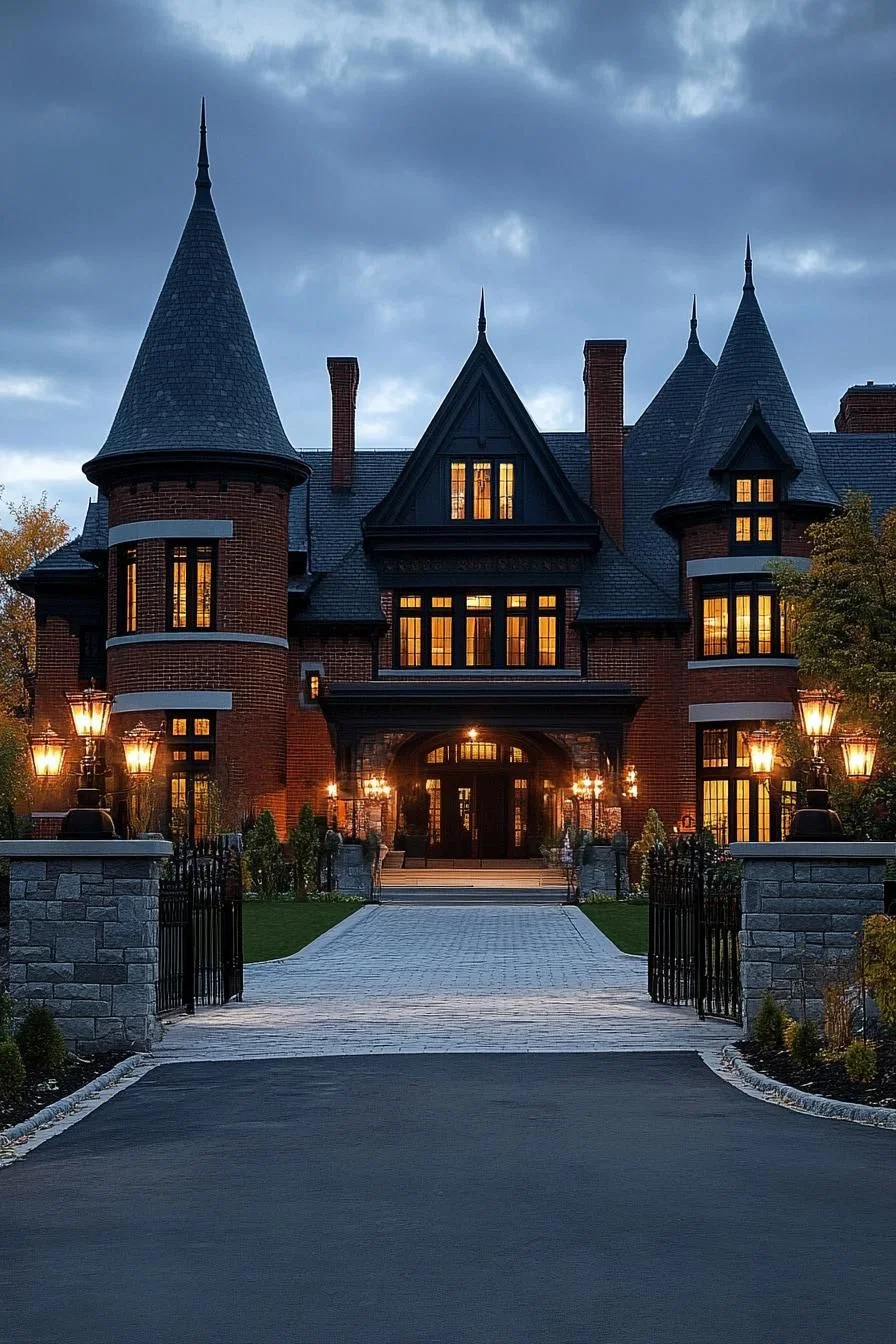 A Victorian Mansion Beneath Stormy Skies