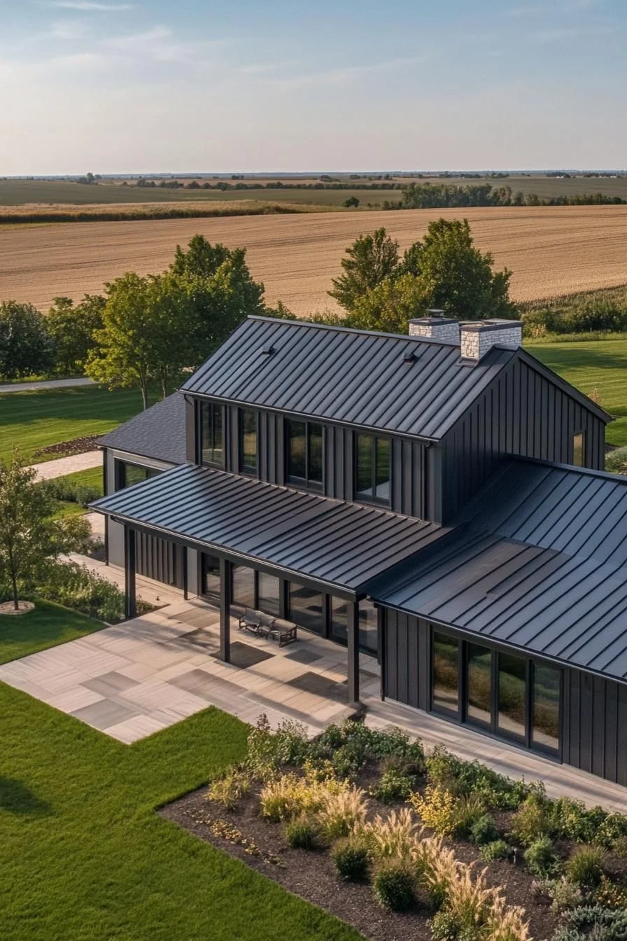 A Countryside Farmhouse Set Among the Harvest