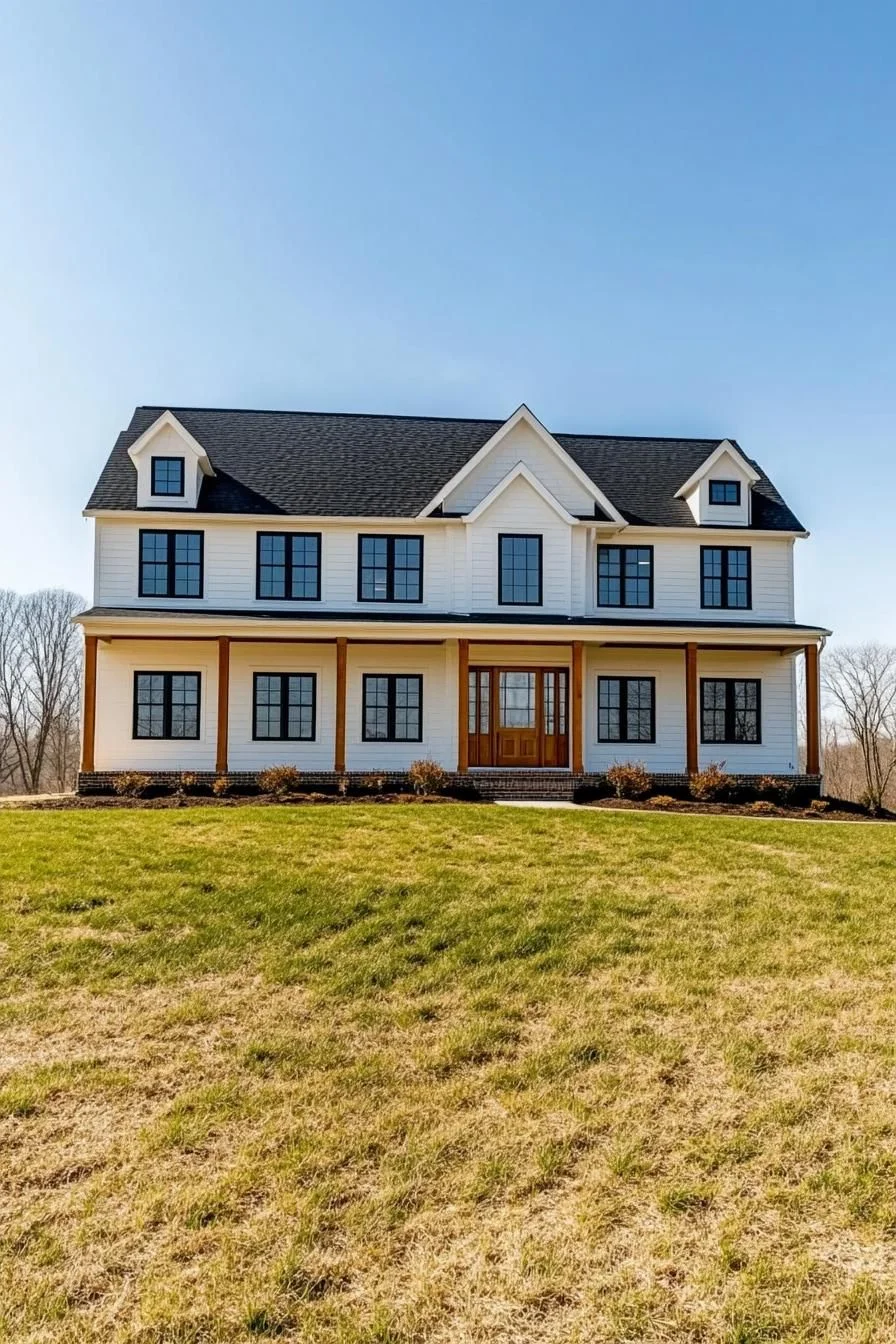 A Stylish Farmhouse Set in an Open Meadow