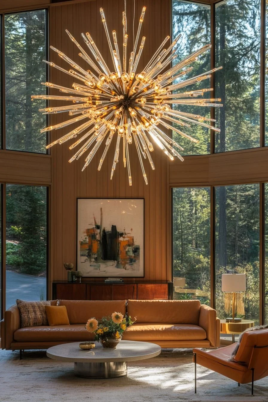 Starburst Chandelier Living Room Look