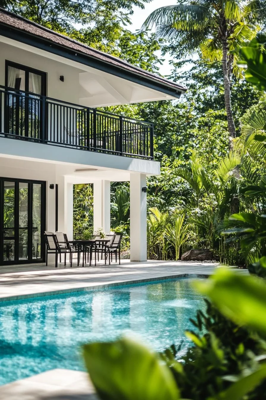 Tropical Villa Built Around Its Pool