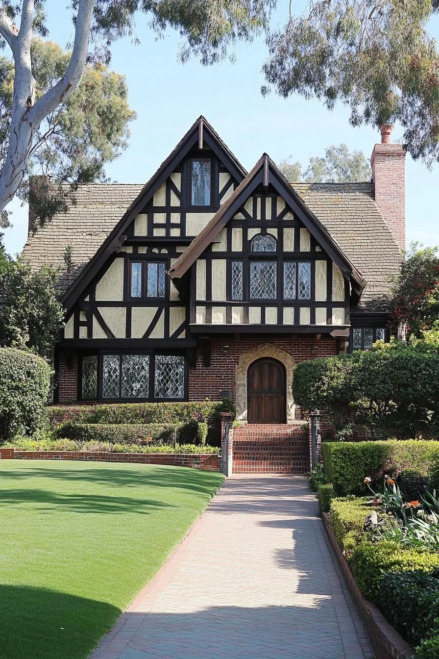 A Tudor-Style Retreat Tucked in Greenery