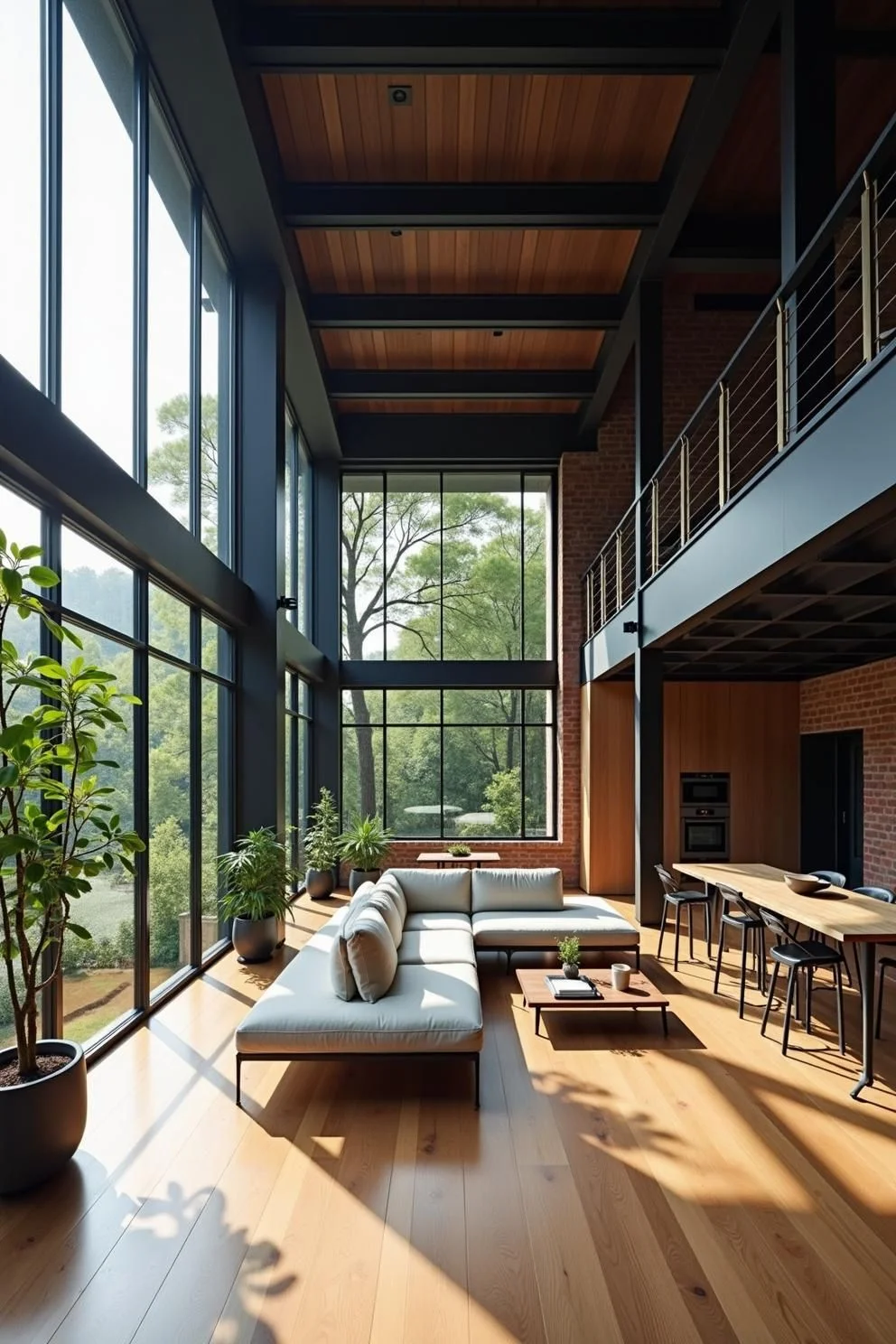 Chic Loft Corners Filled with Sunlight