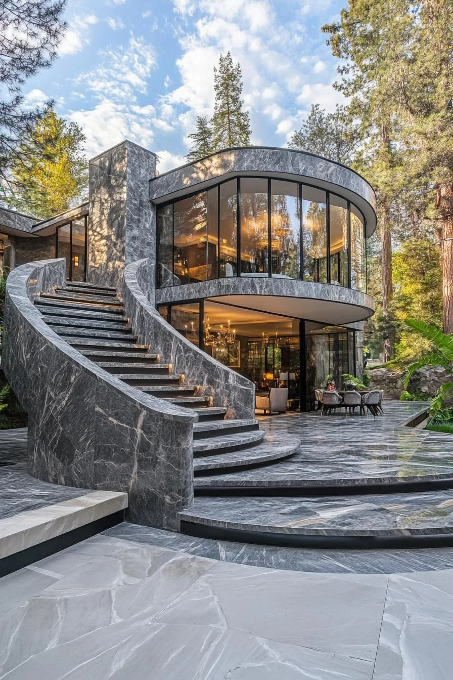 Curved Grandeur Meets Nature