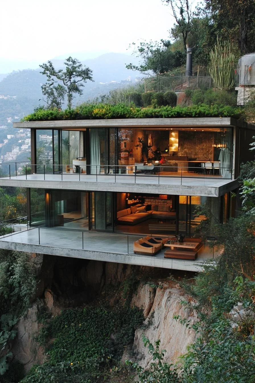 Hillside Haven With Glassy Glamour