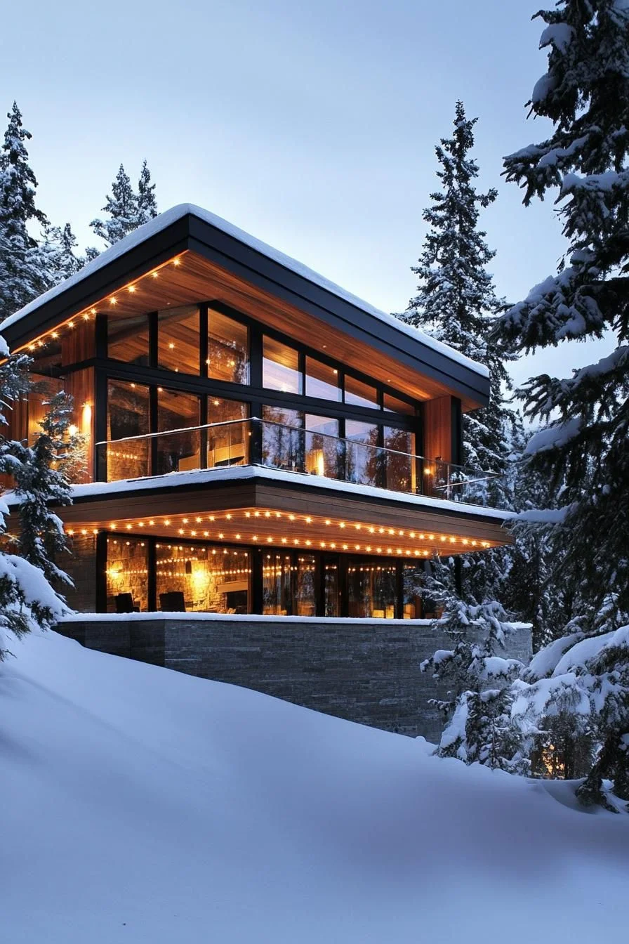 Enchanted Winter Cabin in the Pines