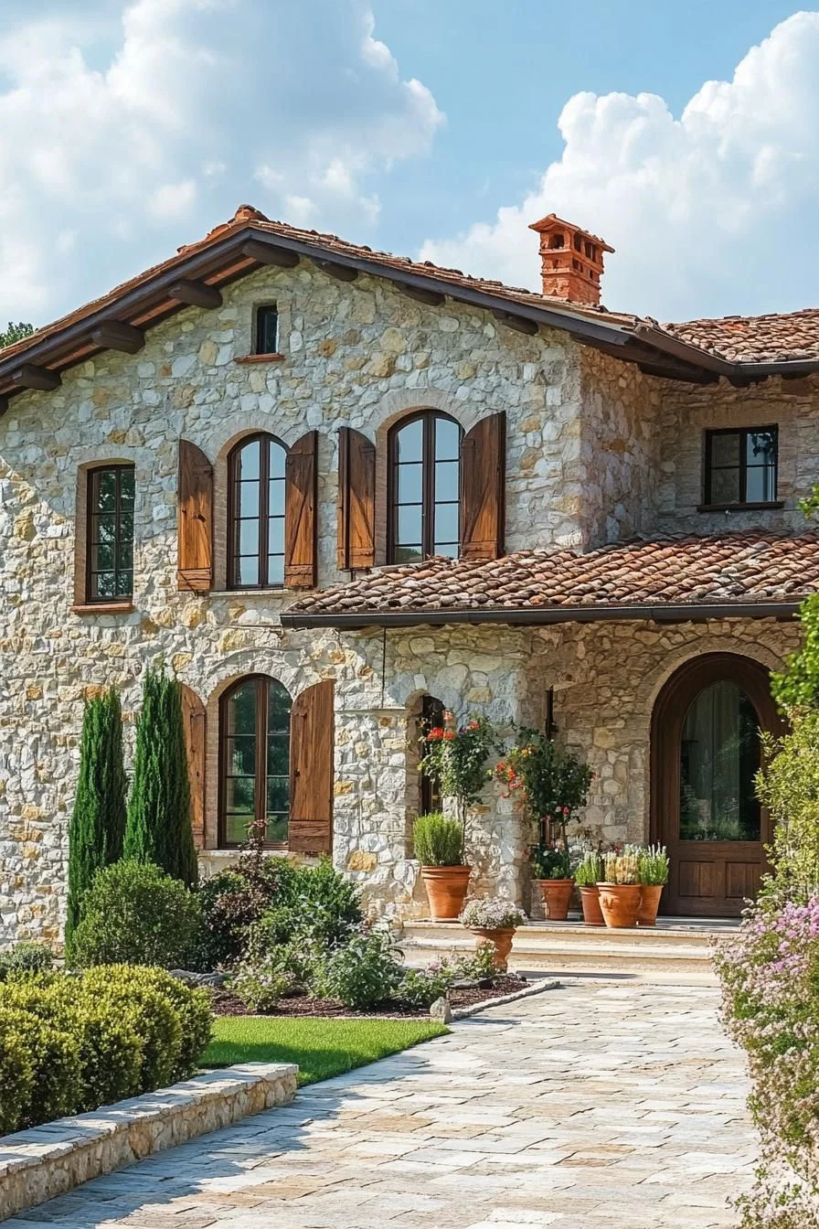 Stone Facade Glowing Under the Tuscan Sun