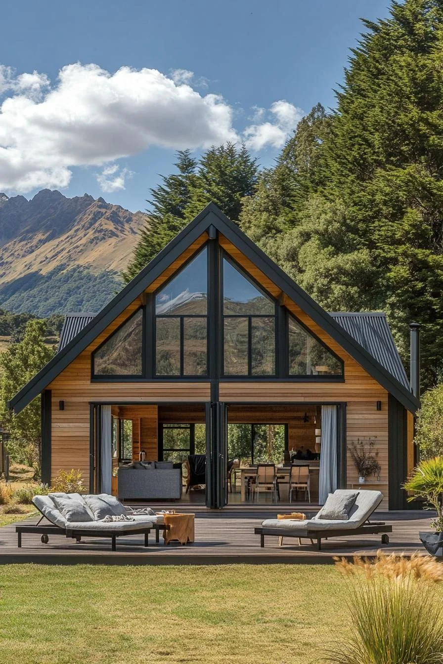 Warmly Lit Gabled Barn Retreat