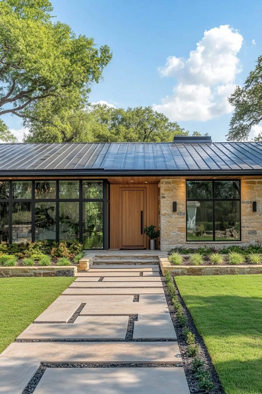Ranch Bungalow with Gleaming Metal Roof