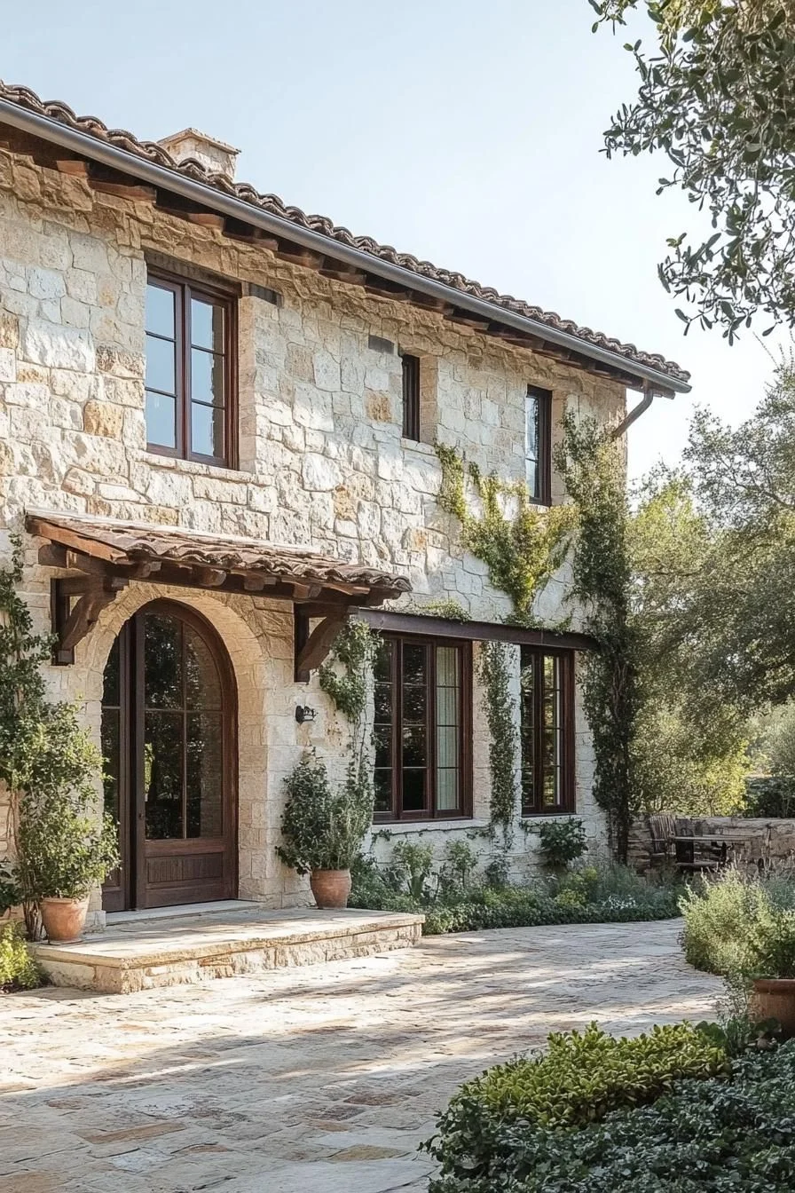 An Ivy-Wrapped Stone Manor in the Sun