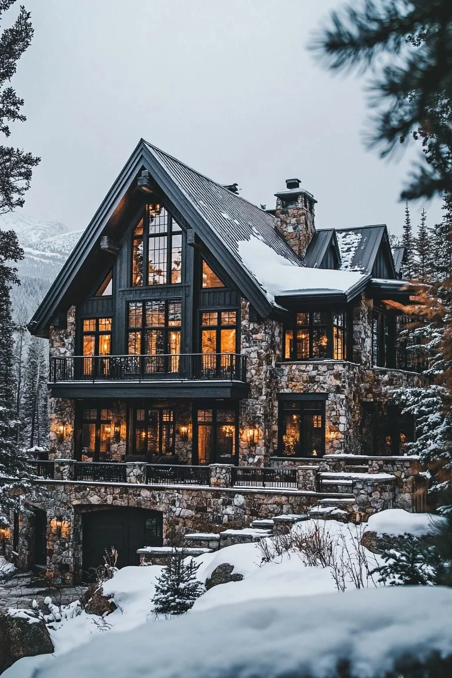 Stone Home Under Starlit Skies