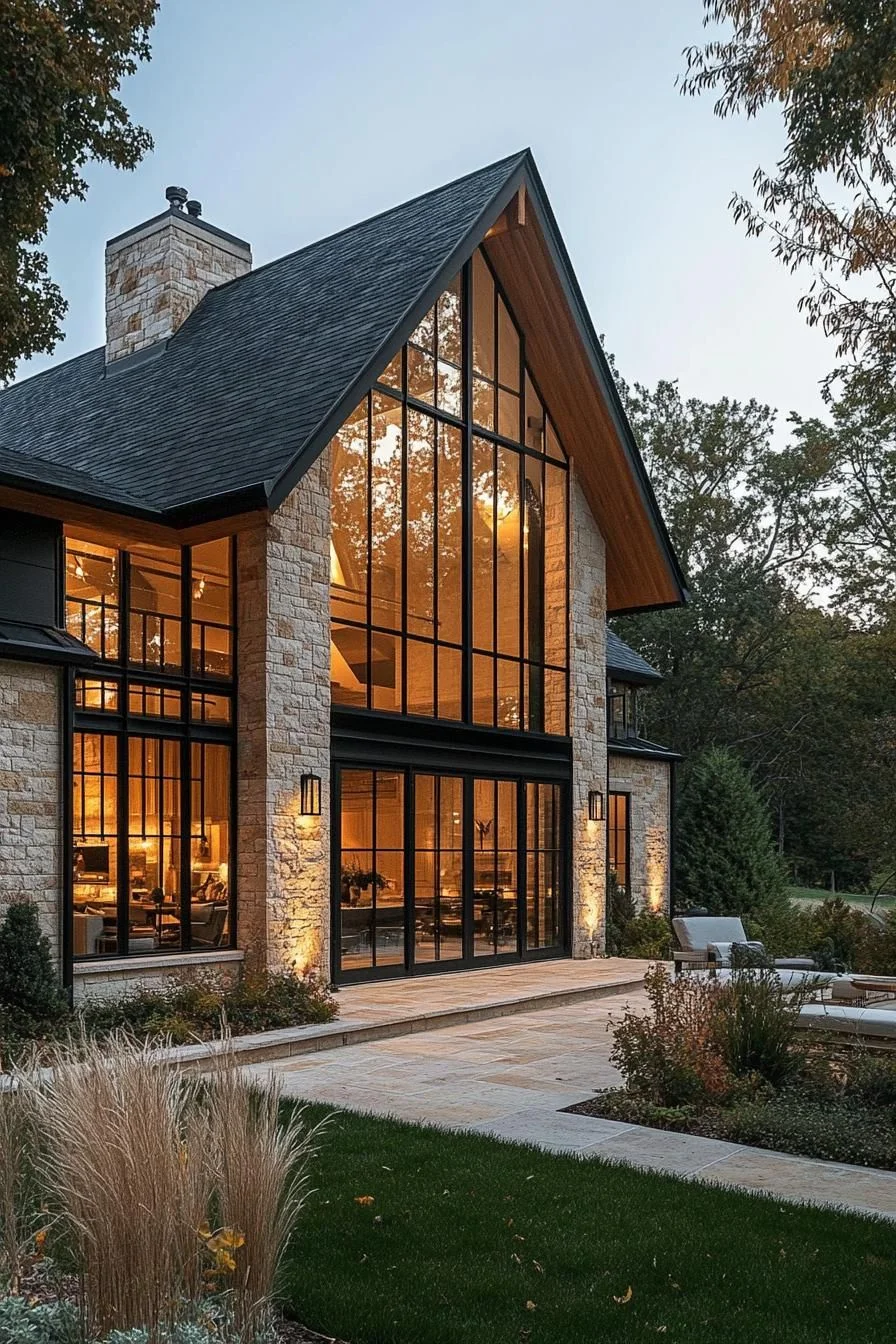 A Rustic Estate Built from Glass and Stone