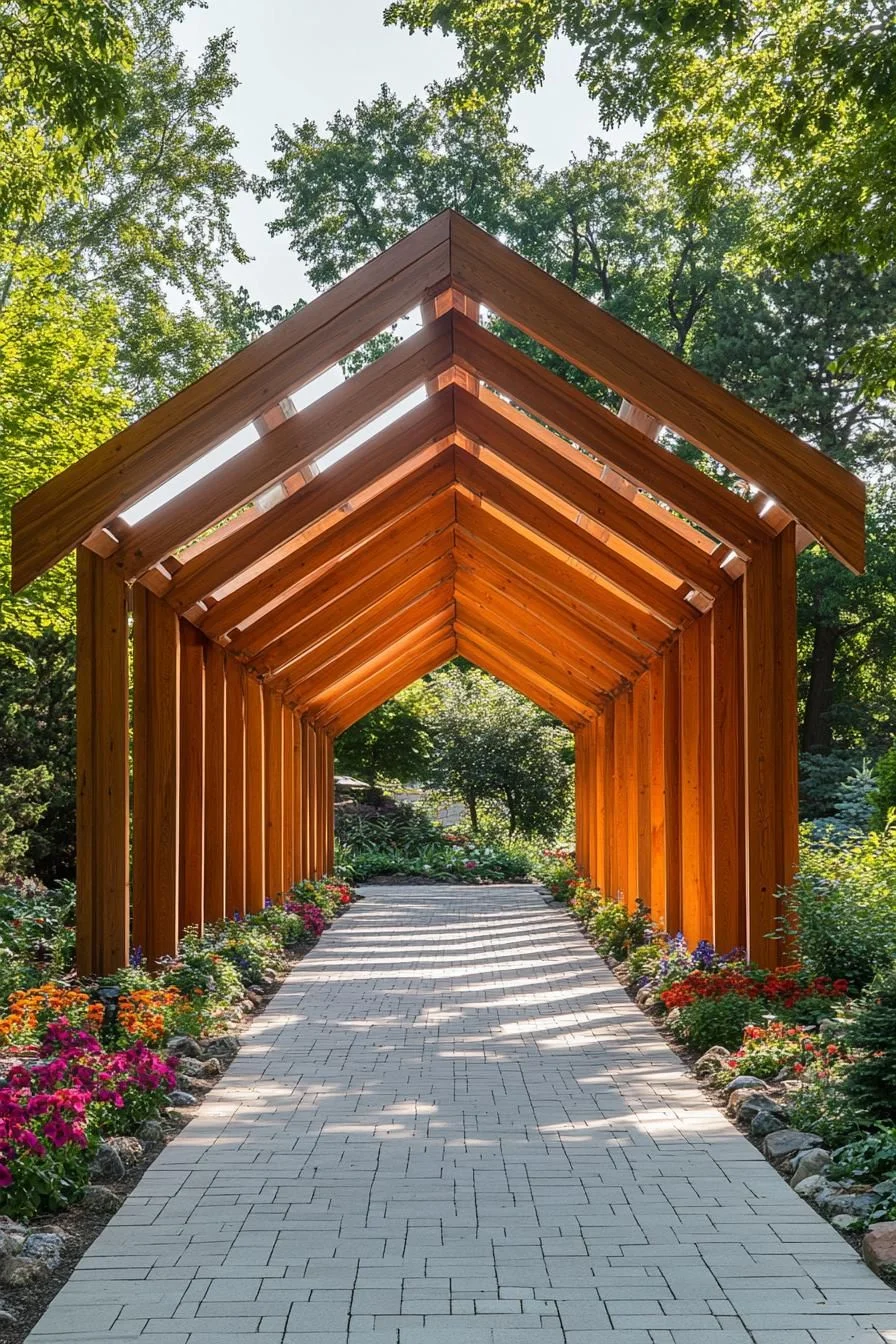 Wooden Pathway Pavilion Design