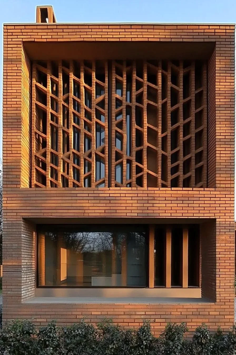 A Puzzle-Like Pattern on a Brick Facade