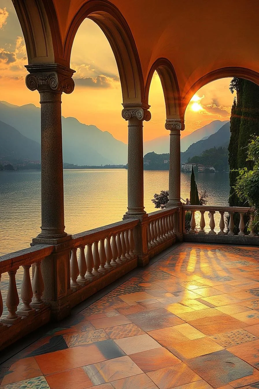 Golden Sunset Views at the Villa