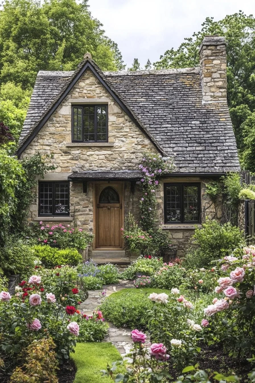 Stone Cottage Tucked Among Blooms