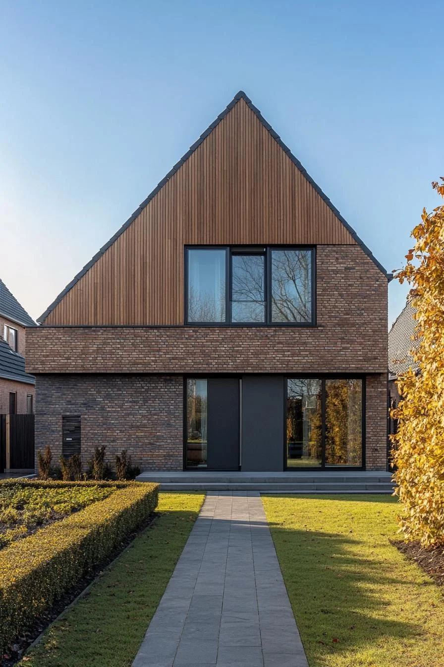 Peaked Brick Facade with Vaulted Style