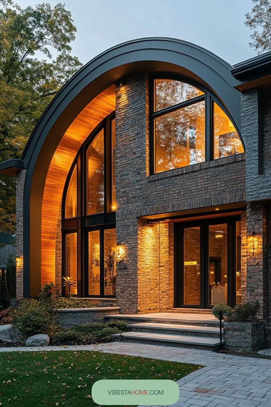 Golden Glow on Curved Brick