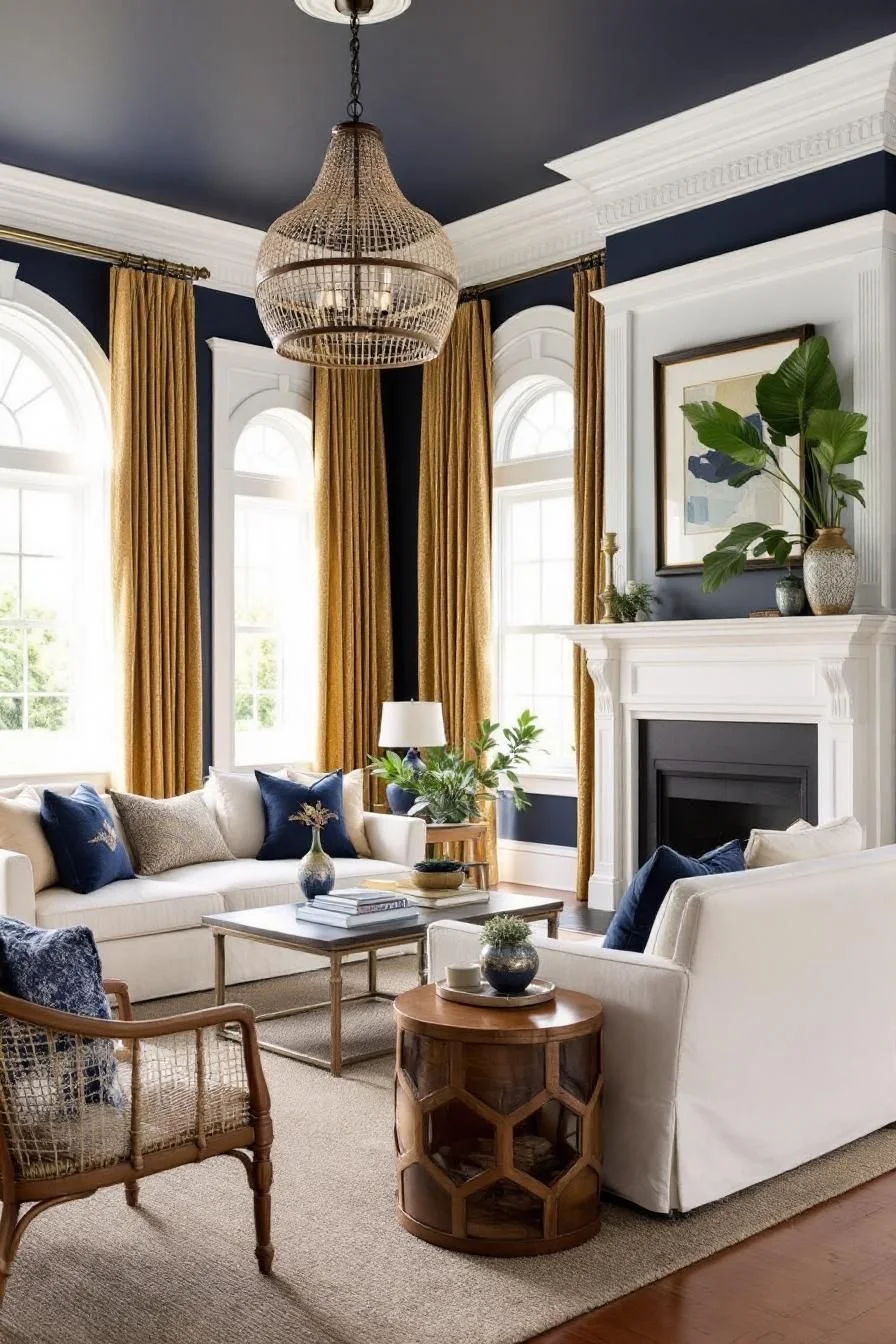 Golden Drapes and Colonial Comfort