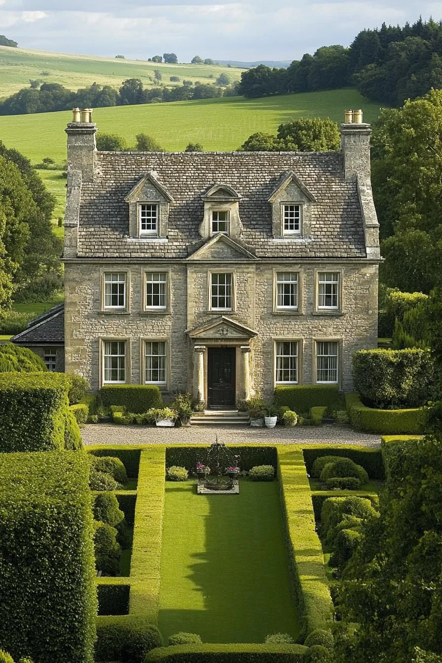 A Limestone Home Overlooking Green Fields