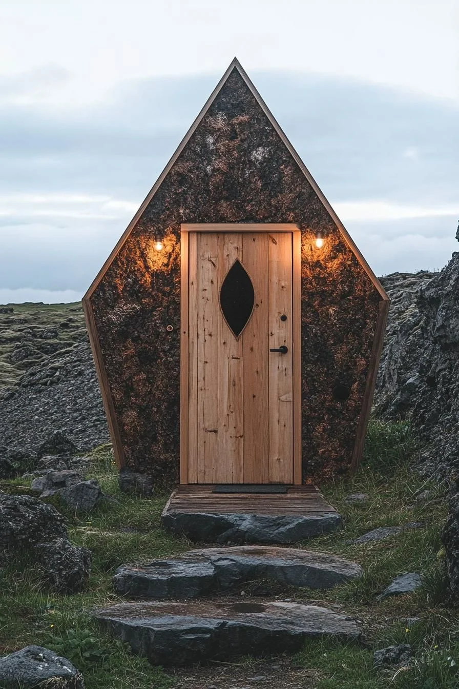 An A-Frame Cabin Among the Rocks